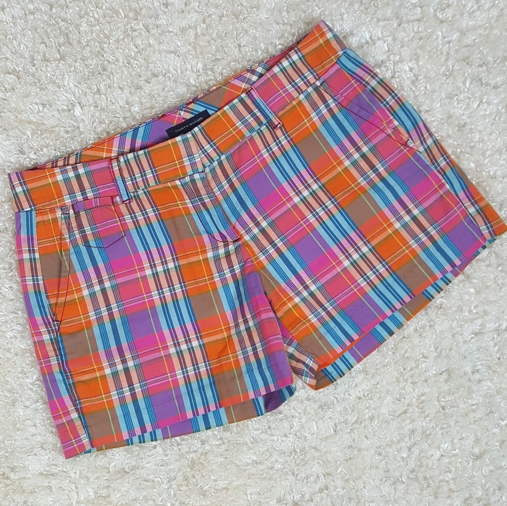 Tommy Hilfiger Preppy Plaid Cotton Shorts